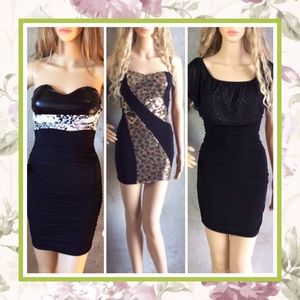 🌺3PC DRESSES MINI SHORT ANIMAL PRINT SMALL LEOPARD PETITE SET BUNDLE DRESS TEEN